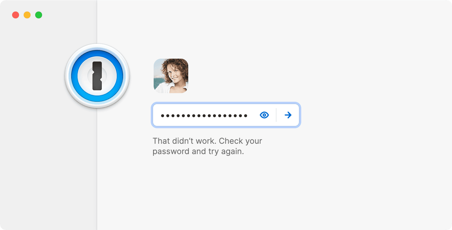 パスワードが受け付けられなかったときのロック画面