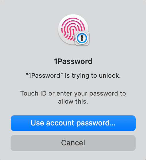Touch IDでのロック解除を求める表示