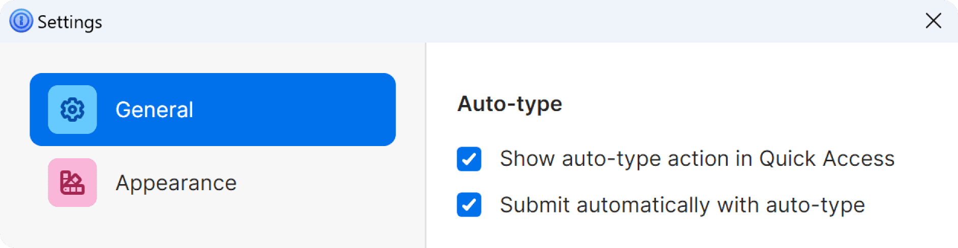 Windows版アプリの設定にあるAuto-Typeの区画