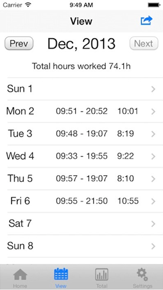 TimeSheet screenshot 3